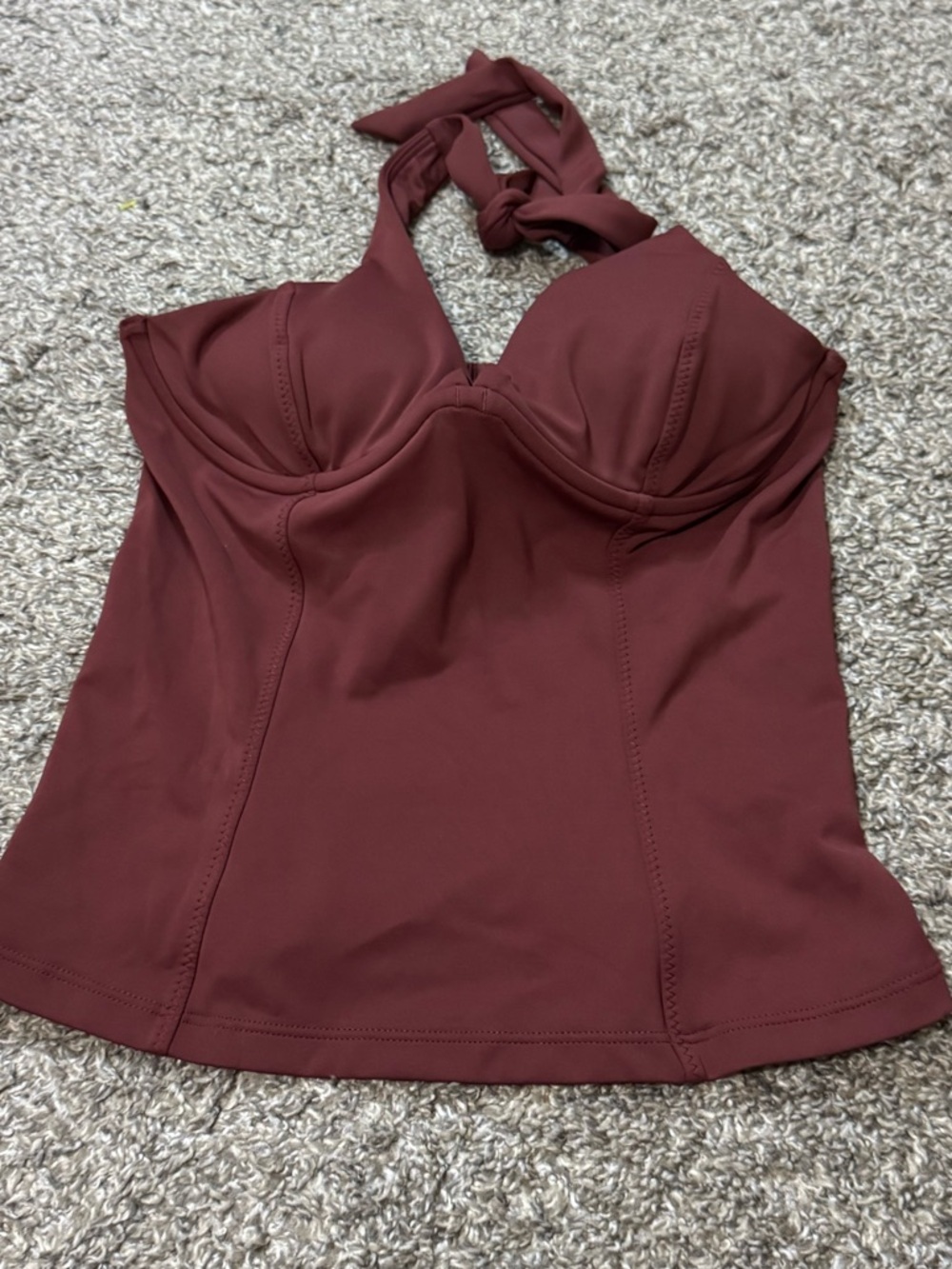Athleta Sculpted Tankini Top Swimsuit Clay - Picture 2 of 4